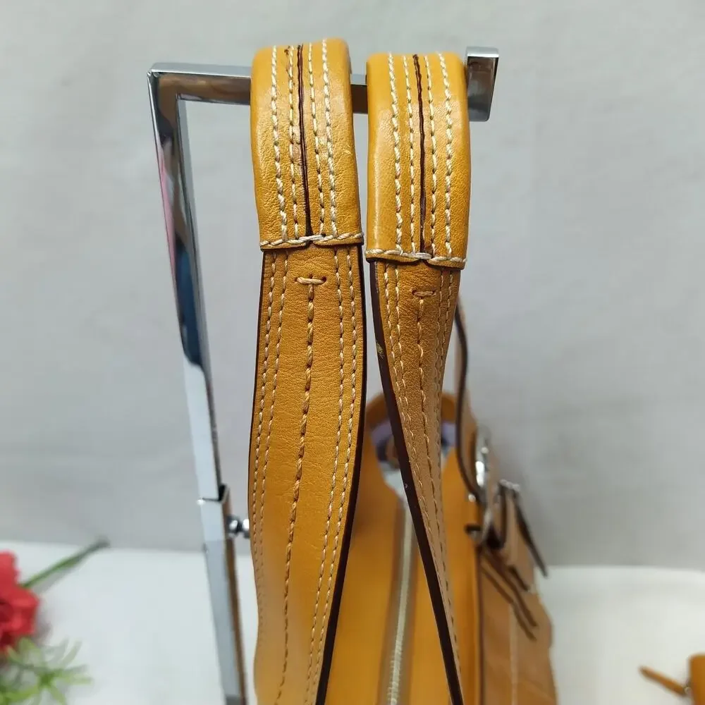 Coach Soho Murstar Yellow Leather Double Handle Tote Bag W/ Matching Wallet